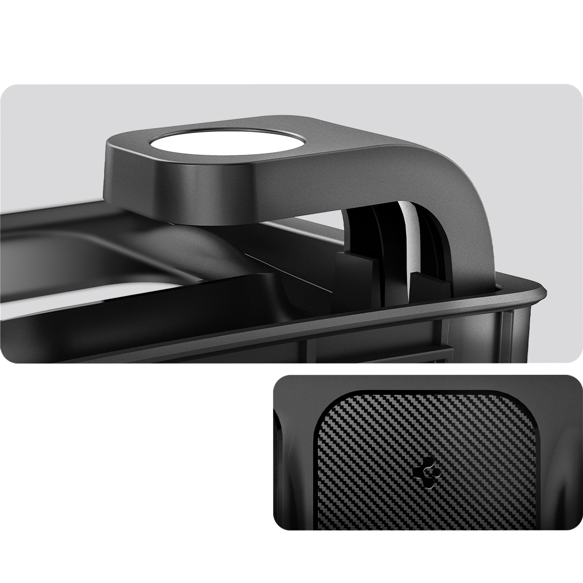 Organizer 3w1 Spigen do ładowarki na iPhone/AirPods/Apple Watch do Tesla Model 3 2022-23 / Y 2022-24, czarny